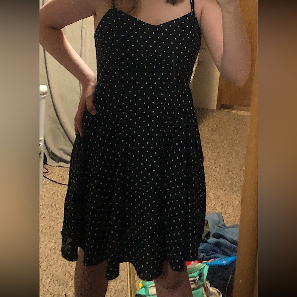 Old Navy black and white polka dot dress